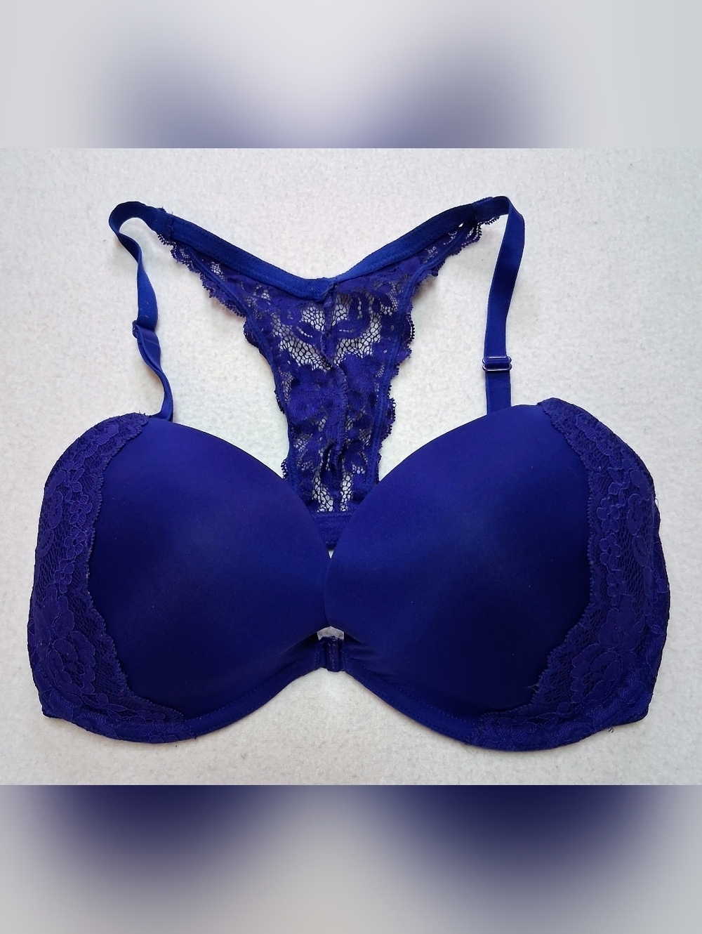 La SENZA Royal Blue Lace Racerback Push-Up Bra